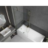 Mexen Cubik rectangular bathtub 170 x 70 cm with casing and 1-wing screen 90 cm, transparent, gold - 550317070X9509000050