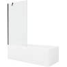 Mexen Cubik rectangular bathtub 170 x 70 cm with enclosure and 1-panel screen 90 cm, transparent, black - 550317070X9509000070