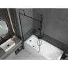 Mexen Cubik rectangular bathtub 170 x 70 cm with casing and 1-panel screen 90 cm, black pattern - 550317070X9509007070