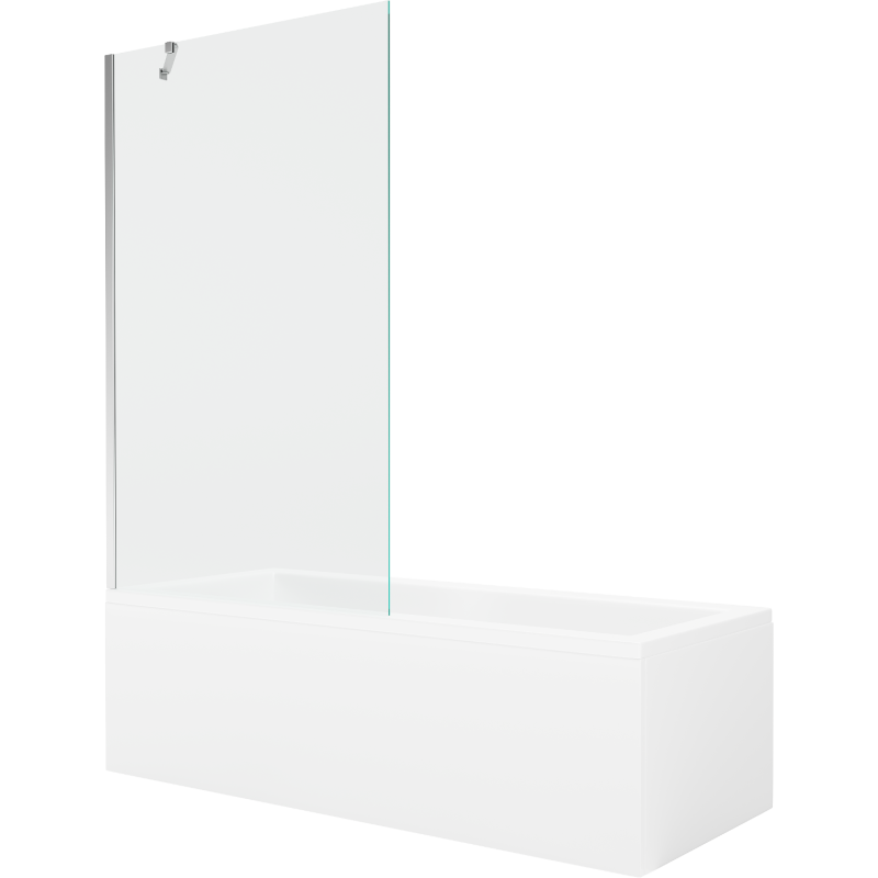 Mexen Cubik 170 x 70 cm rectangular bathtub with panels and a 1-wing screen 100 cm, transparent, chrome - 550317070X9510000001