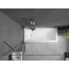 Mexen Cubik Rectangular Bathtub 170 x 70 cm with Enclosure and Single-Panel Screen 100 cm, Transparent, Chrome