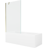 Mexen Cubik rectangular bathtub 170 x 70 cm with casing and 1-panel screen 100 cm, transparent, gold - 550317070X9510000050