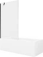Mexen Cubik rectangular bathtub 170 x 70 cm with housing and 1-wing screen 100 cm, transparent, black - 550317070X9510000070