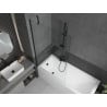 Mexen Cubik 170 x 70 cm rectangular bathtub with panels and a 1-wing screen 100 cm, transparent, black - 550317070X9510000070
