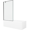 Mexen Cubik rectangular bathtub 170 x 70 cm with cladding and 1-leaf screen 100 cm, black pattern - 550317070X9510007070
