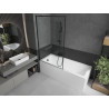 Mexen Cubik rectangular bathtub 170 x 70 cm with cladding and 1-leaf screen 100 cm, black pattern - 550317070X9510007070