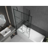 Mexen Cubik rectangular bathtub 170 x 70 cm with enclosure and 1-wing screen 100 cm, black pattern - 550317070X9510007077
