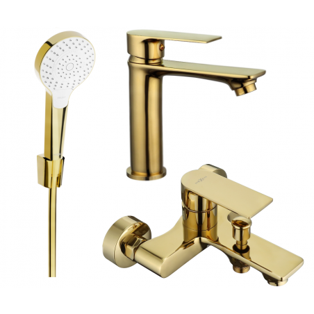 Mexen Royo R05 bathtub set, Gold - 72203R05-50