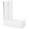 Mexen Cubik 160 x 70 cm rectangular bathtub with panels and a 2-wing screen 100 cm, transparent, chrome - 550316070X9210020100