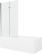 Mexen Cubik 160 x 70 cm rectangular bathtub with panels and a 2-wing screen 100 cm, transparent, chrome - 550316070X9210020100