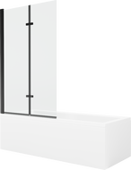 Mexen Cubik 160 x 70 cm rectangular bathtub with panels and a 2-wing screen 100 cm, transparent, black - 550316070X9210027000
