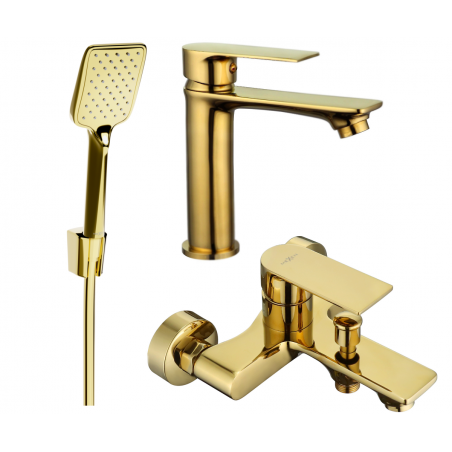 Mexen Royo R62 bathtub set, Gold - 72203R62-50