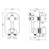 Mexen Kai 3-outlet thermostatic bathtub and shower mixer tap, Gold - 77602-50