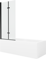 Mexen Cubik 170 x 70 cm rectangular bathtub with panels and a 2-wing screen 80 cm, transparent, black - 550317070X9208027000