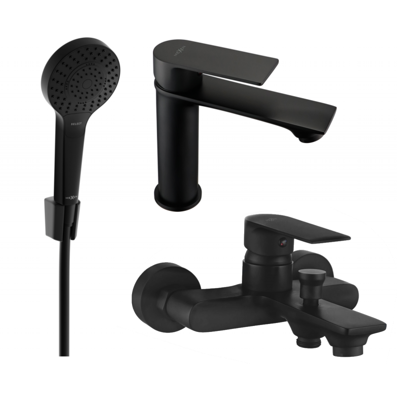 Mexen Royo R05 bathtub set, Black - 72203R05-70