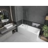 Mexen Cubik 170 x 70 cm rectangular bathtub with panels and a 2-wing screen 100 cm, transparent, chrome - 550317070X9210020100