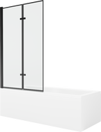 Mexen Cubik 170 x 70 cm rectangular bathtub with panels and a 2-wing screen 100 cm, black pattern - 550317070X9210027070