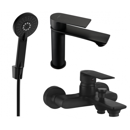 Mexen Royo R40 bathtub set, Black - 72203R40-70