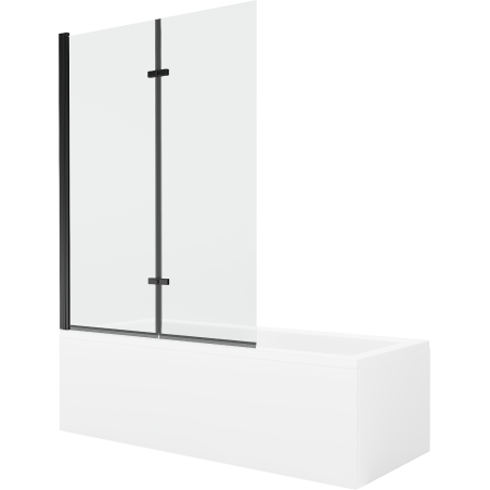 Mexen Cubik 170 x 70 cm rectangular bathtub with panels and a 2-wing screen 120 cm, transparent, black - 550317070X9212027000