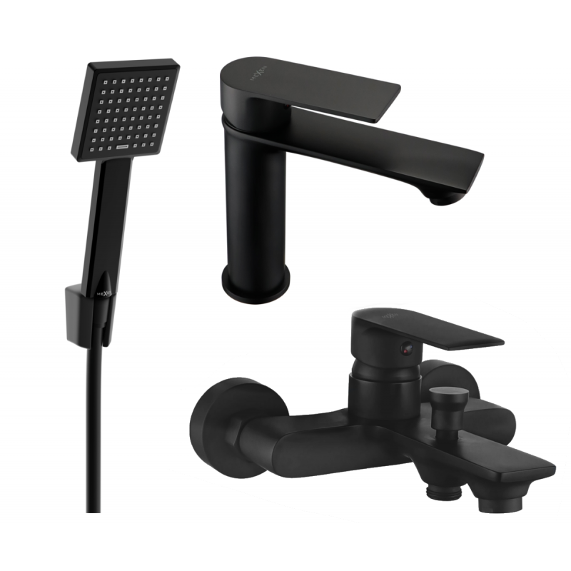 Mexen Royo R45 bath set, black - 72203R45-70