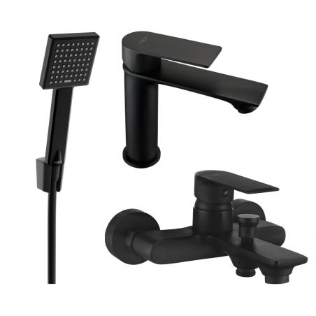 Mexen Royo R45 bath set, black - 72203R45-70