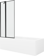 Mexen Cubik 150 x 70 cm rectangular bathtub with panels and a 1-wing screen 80 cm, black pattern - 550315070X9408117070