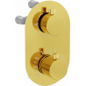 Mexen Kai thermostatic bath-shower faucet 3-outlet, gold - 77602-50