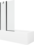 Mexen Cubik 150 x 70 cm rectangular bathtub with panels and a 1-wing screen 100 cm, transparent, black - 550315070X9410117000