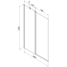 Mexen Cubik 150 x 70 cm rectangular bathtub with panels and a 1-wing screen 100 cm, black pattern - 550315070X9410117070