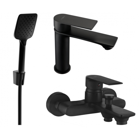 Mexen Royo R62 bathtub set, Black - 72203R62-70