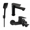 Mexen Royo R62 bathtub set, Black - 72203R62-70