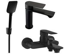 Mexen Royo R62 bathtub set, Black - 72203R62-70