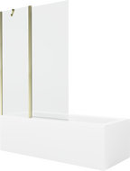 Mexen Cubik 150 x 70 cm rectangular bathtub with panels and a 1-wing screen 120 cm, transparent, gold - 550315070X9412115000