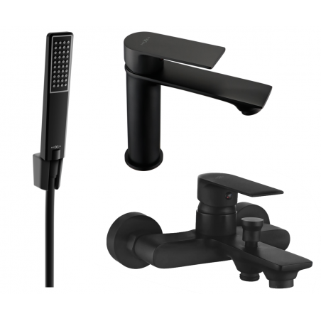 Mexen Royo R72 bathtub set, Black - 72203R72-70