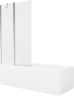 Mexen Cubik 160 x 70 cm rectangular bathtub with panels and a 1-wing screen 100 cm, transparent, chrome - 550316070X9410110100