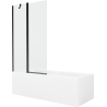 Mexen Cubik 160 x 70 cm rectangular bathtub with panels and a 1-wing screen 100 cm, transparent, black - 550316070X9410117000
