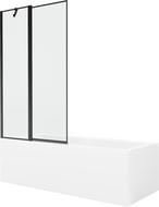 Mexen Cubik 160 x 70 cm rectangular bathtub with panels and a 1-wing screen 100 cm, black pattern - 550316070X9410117070