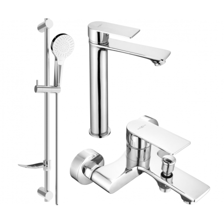 Mexen Royo DF05 bath set, chrome - 72213DF05-00