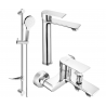 Mexen Royo DF05 bath set, chrome - 72213DF05-00