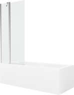 Mexen Cubik 170 x 70 cm rectangular bathtub with panels and a 1-wing screen 80 cm, transparent, chrome - 550317070X9408110100