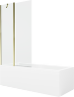 Mexen Cubik 170 x 70 cm rectangular bathtub with panels and a 1-wing screen 100 cm, transparent, gold - 550317070X9410115000