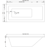 Mexen Cubik 170 x 70 cm rectangular bathtub with panels and a 1-wing screen 100 cm, transparent, gold - 550317070X9410115000
