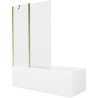 Mexen Cubik 170 x 70 cm rectangular bathtub with panels and a 1-wing screen 120 cm, transparent, gold - 550317070X9412115000