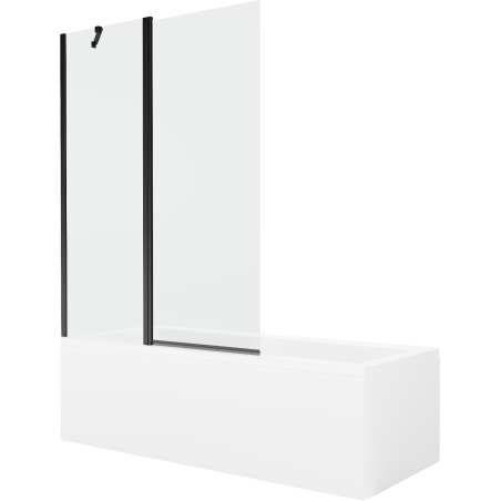 Mexen Cubik 170 x 70 cm rectangular bathtub with panels and a 1-wing screen 120 cm, transparent, black - 550317070X9412117000