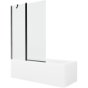 Mexen Cubik 170 x 70 cm rectangular bathtub with panels and a 1-wing screen 120 cm, transparent, black - 550317070X9412117000