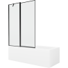 Mexen Cubik 170 x 70 cm rectangular bathtub with panels and a 1-wing screen 120 cm, black pattern - 550317070X9412117070
