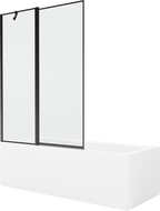 Mexen Cubik 170 x 70 cm rectangular bathtub with panels and a 1-wing screen 120 cm, black pattern - 550317070X9412117070