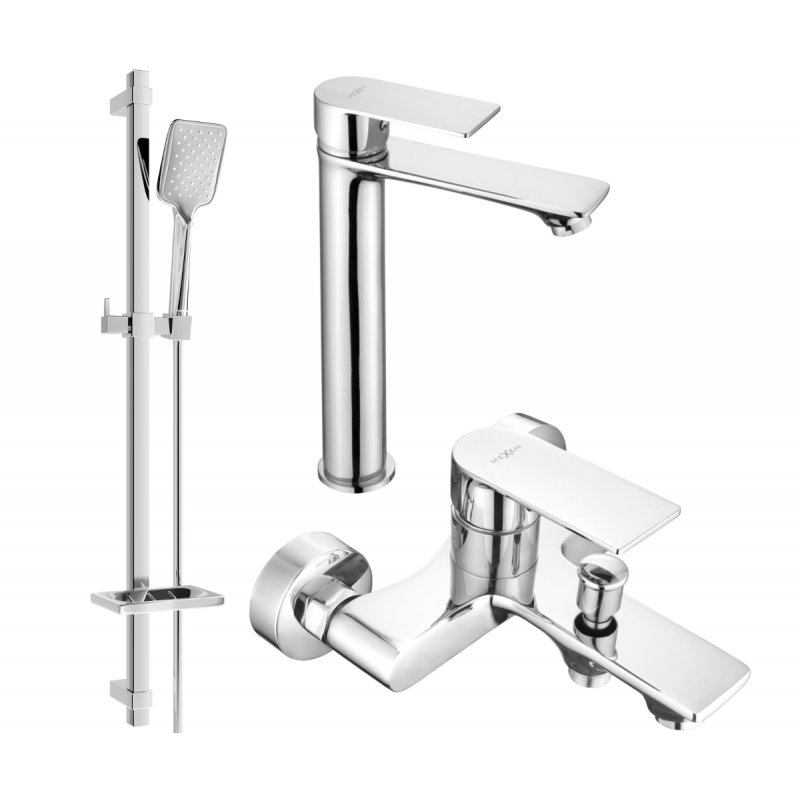 Mexen Royo DQ62 bath set, chrome - 72213DQ62-00