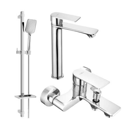 Mexen Royo DQ62 bath set, chrome - 72213DQ62-00