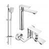 Mexen Royo DQ62 bath set, chrome - 72213DQ62-00